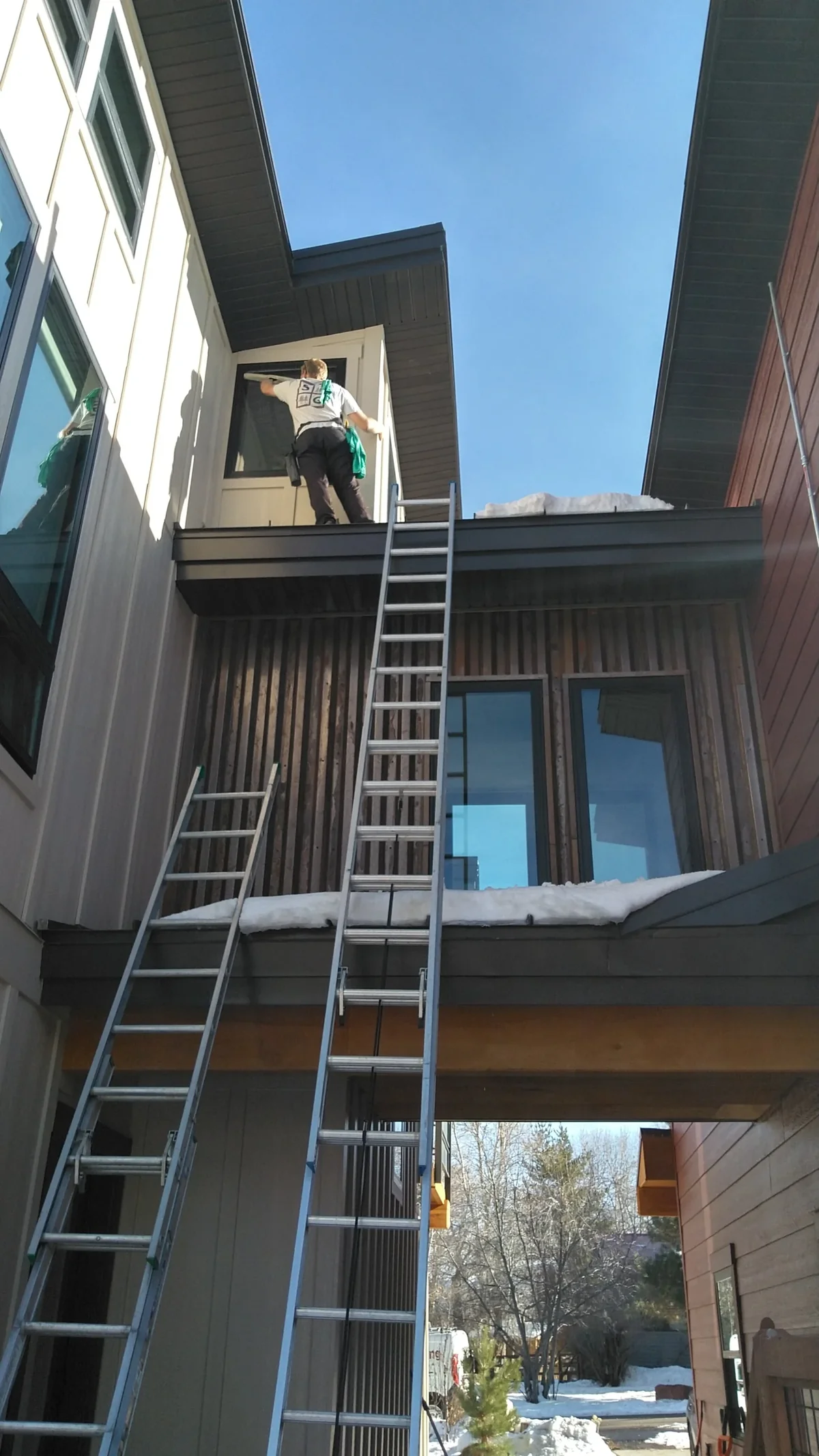 Spotless residential glass after a traditional clean